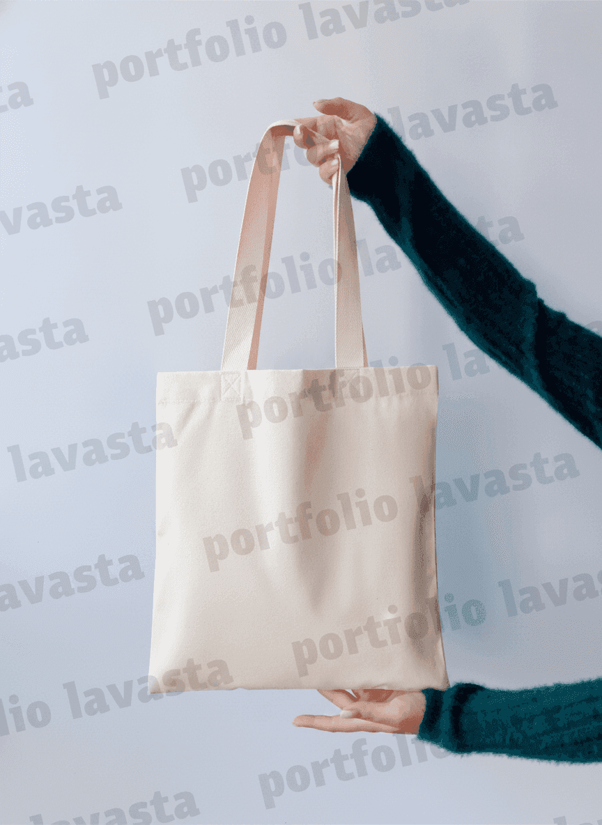 Midweight Cotton Tote Bag - Light Beige