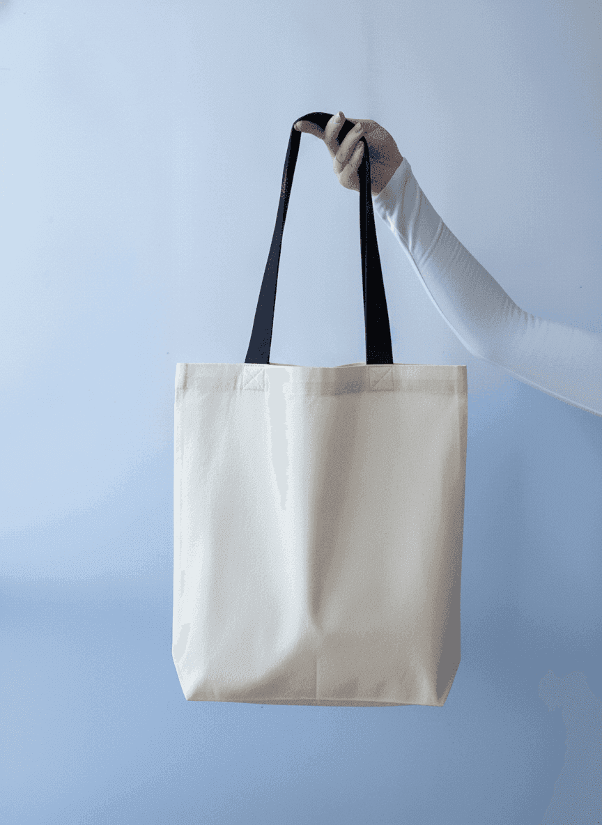 Cotton Twill Tote Bag, Double Bottom, Reinforced Seams