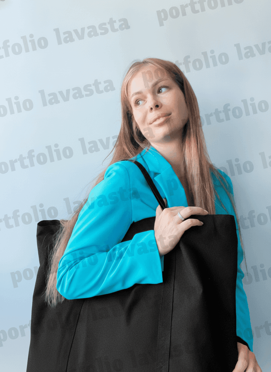 Large Black Heavy-Duty Oxford Tote Bag