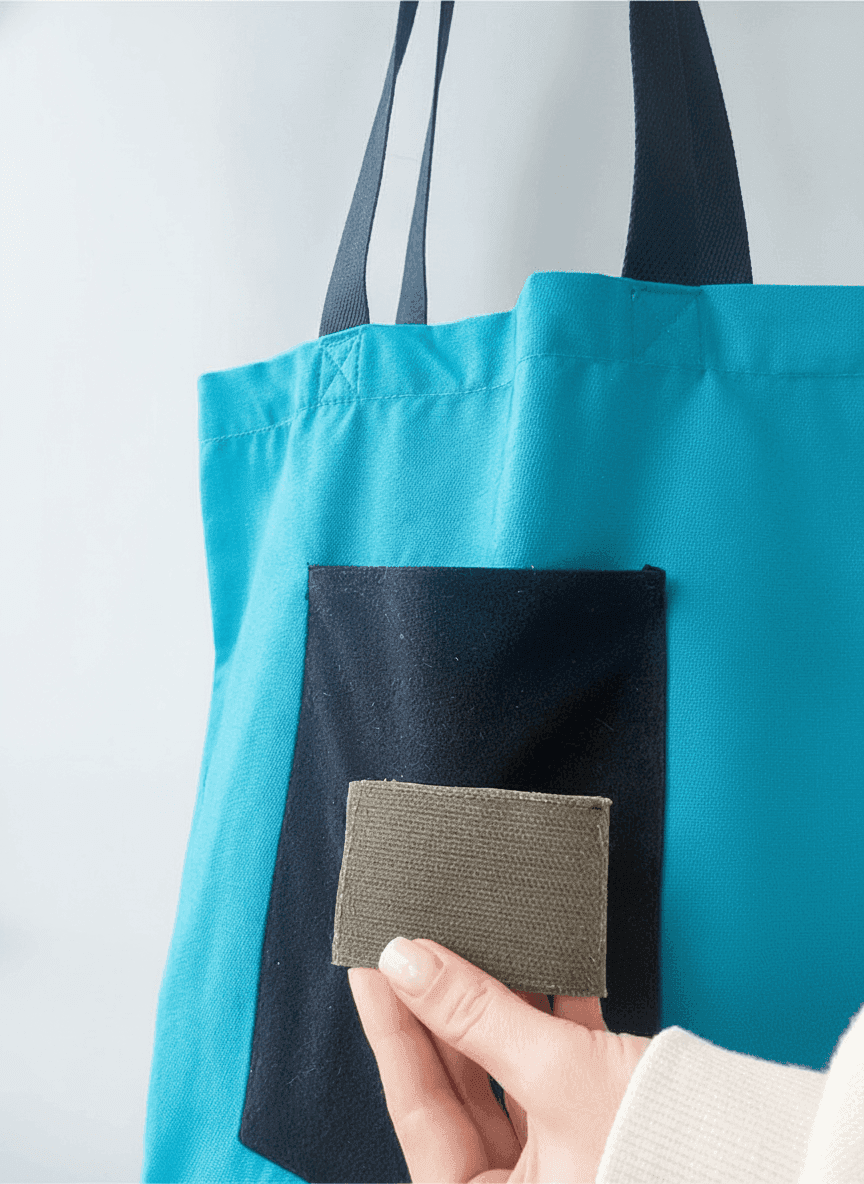 Colorful Eco Twill Tote with Velcro Pocket
