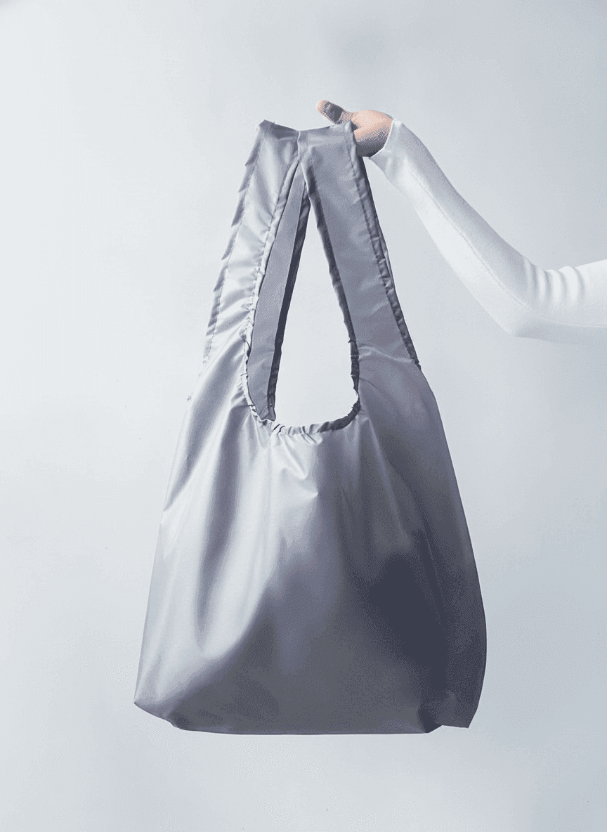 Gray Lightweight Durable Tote Bag with Wide Handles