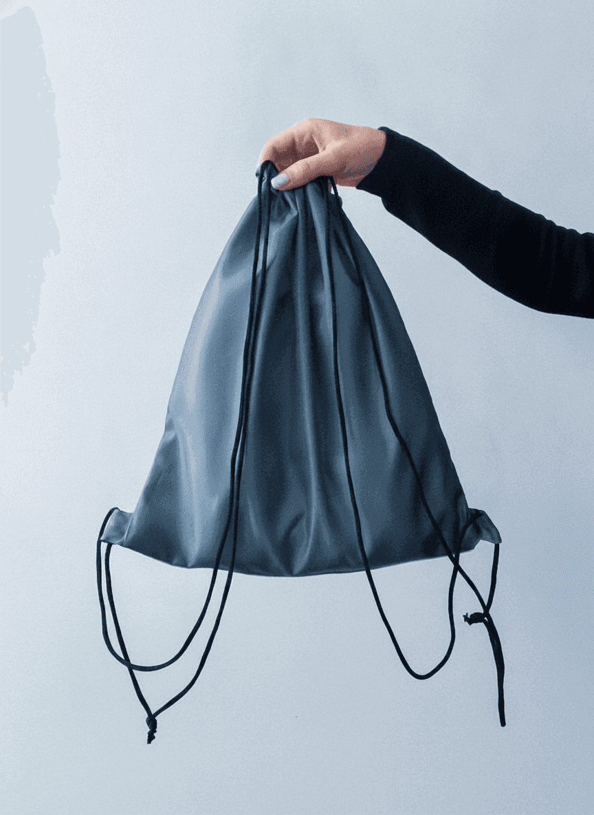 Gray Nylon Backpack with Reflective Tape