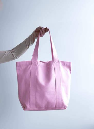 Шопер із канвасу з ручками у тон для покупок