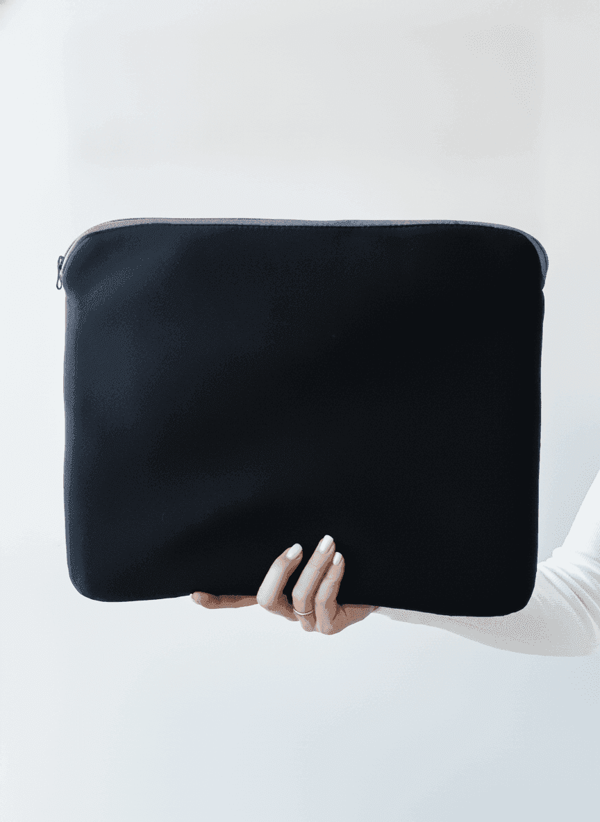 Black Soft Neoprene Cosmetic Pouch