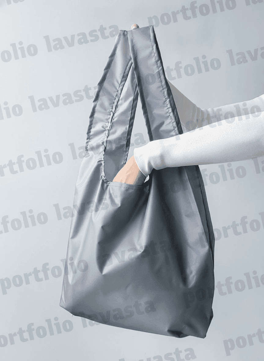 Gray Lightweight Durable Tote Bag with Wide Handles