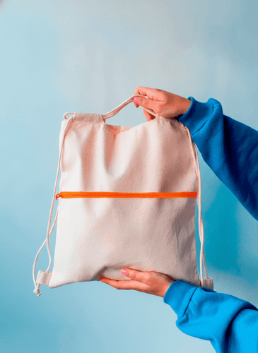 Double-Knit Zipper Backpack with Handle Cutout