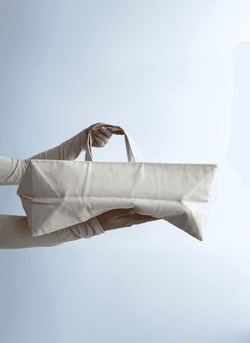 Шопер із бавовняної саржі з плечовими ручками для покупок