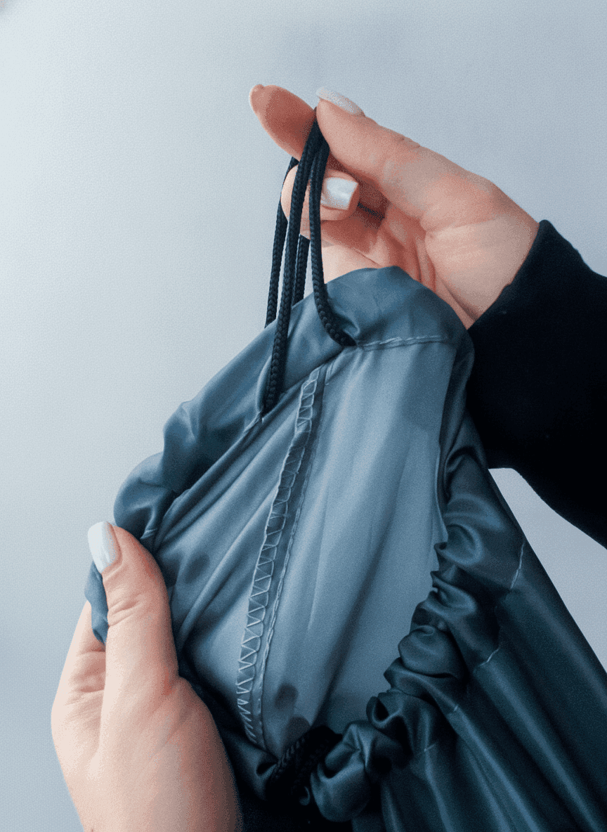 Gray Nylon Backpack with Reflective Tape