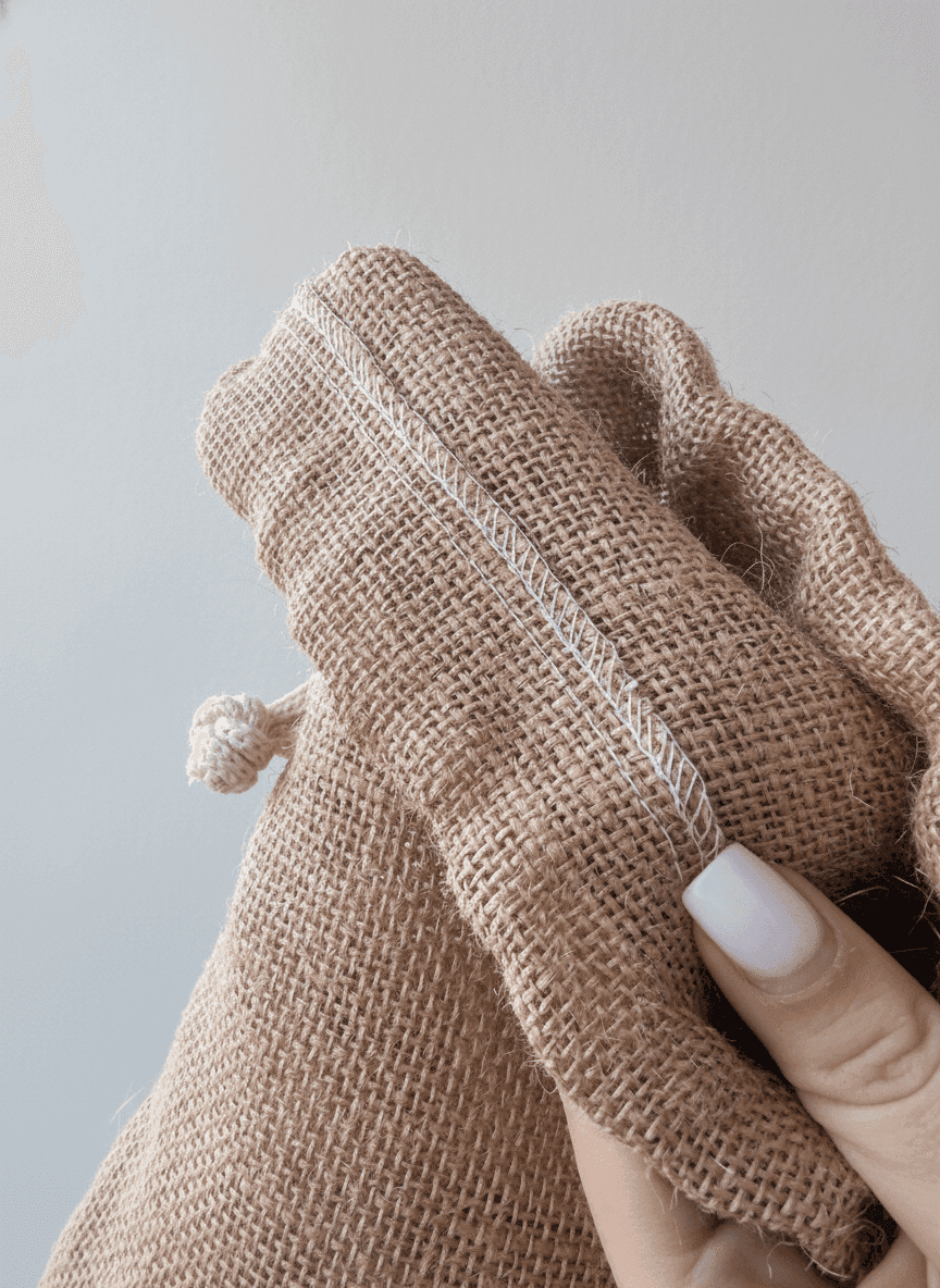 Natural Burlap Drawstring Pouch