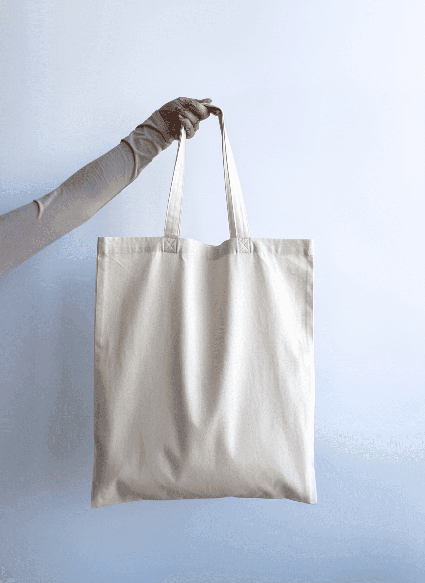 Вертикальний шопер із бавовняної напівпанами, довгі ручки