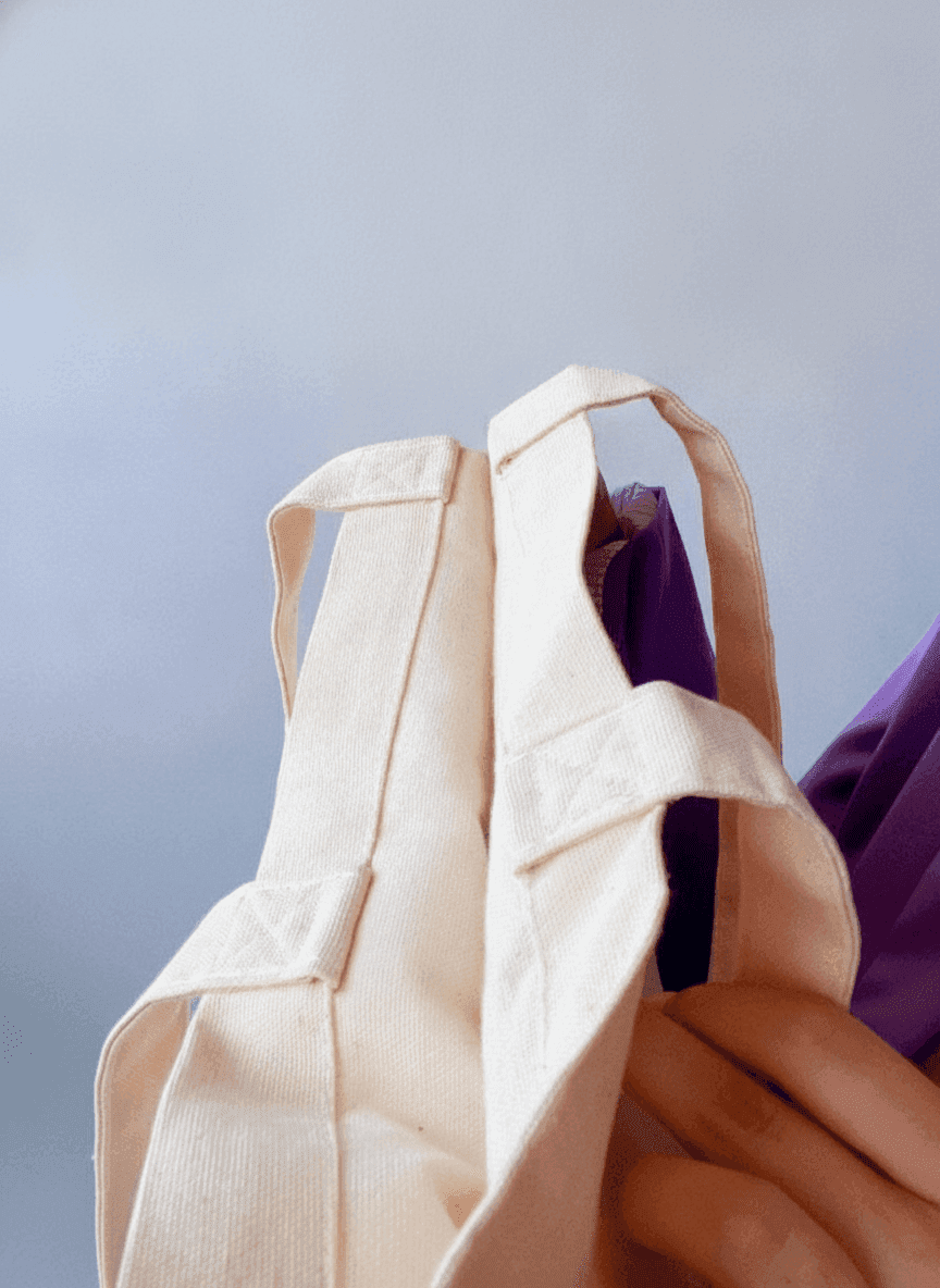 Double-Layer Tote Bag with Bottom