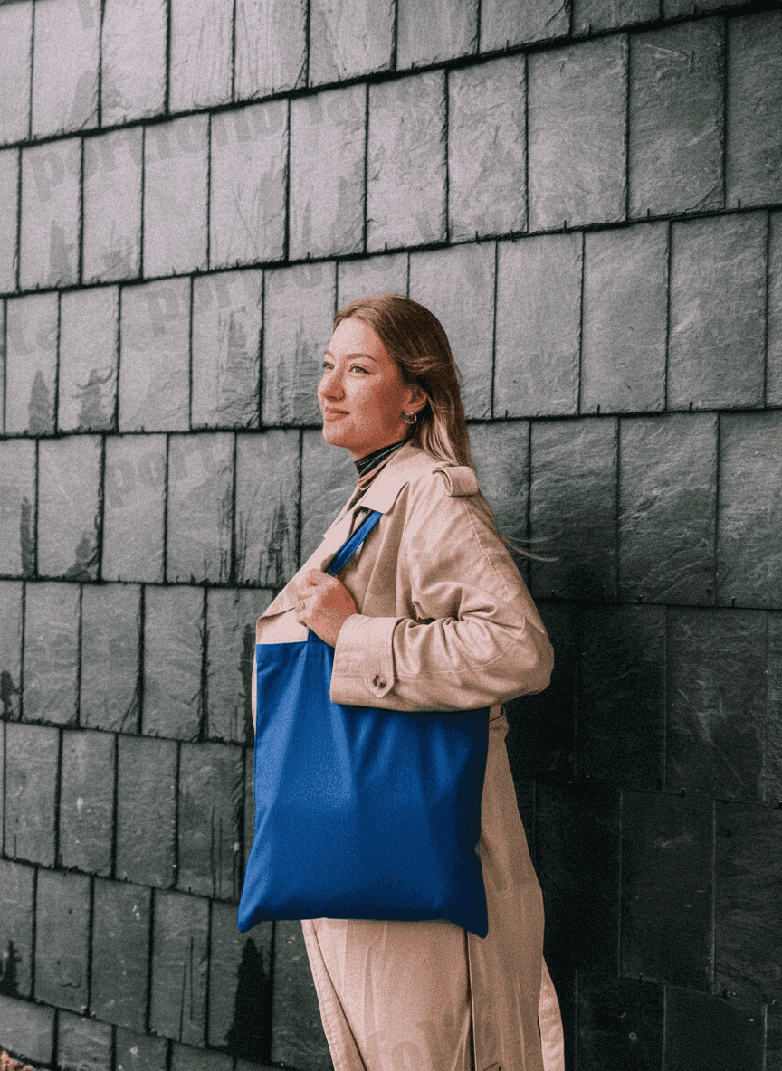 Lightweight Cotton Tote Bag Blue