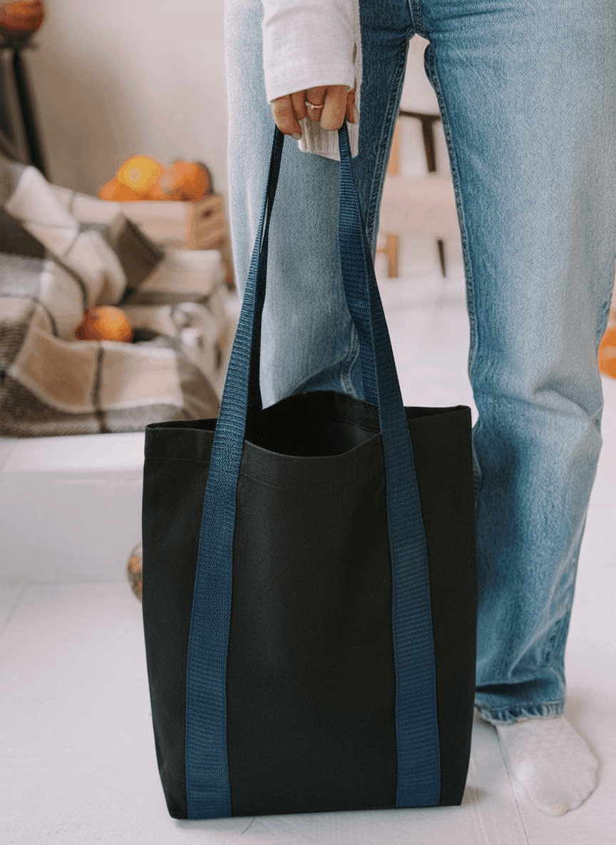 Heavy Cotton Twill Tote Bag, Double Bottom