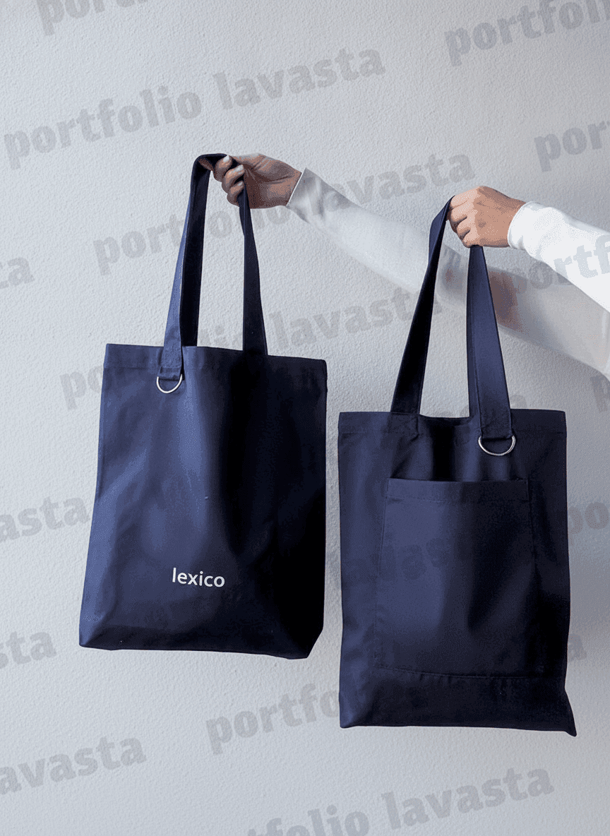 Dark Gray Twill Bag with Pocket & D-Ring
