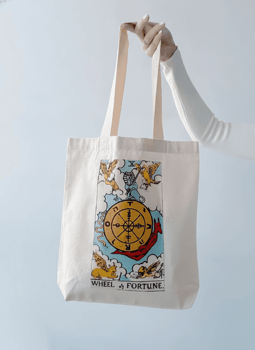 Natural Fabric Tote Bag with Flat Bottom