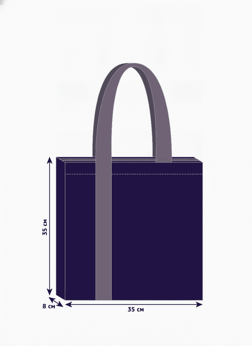 Purple Lavasta Tote Bag with Long Handles