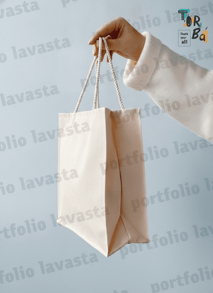 Cotton Linen-Look Tote Bag