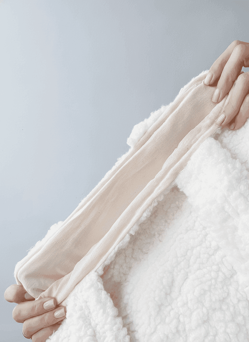 White Fluffy Shearling Tote Bag
