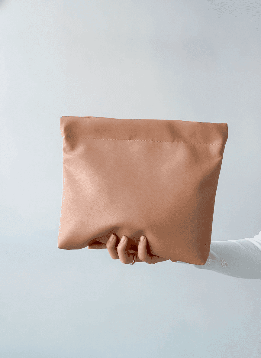 Light Brown Vegan Leather Pouch