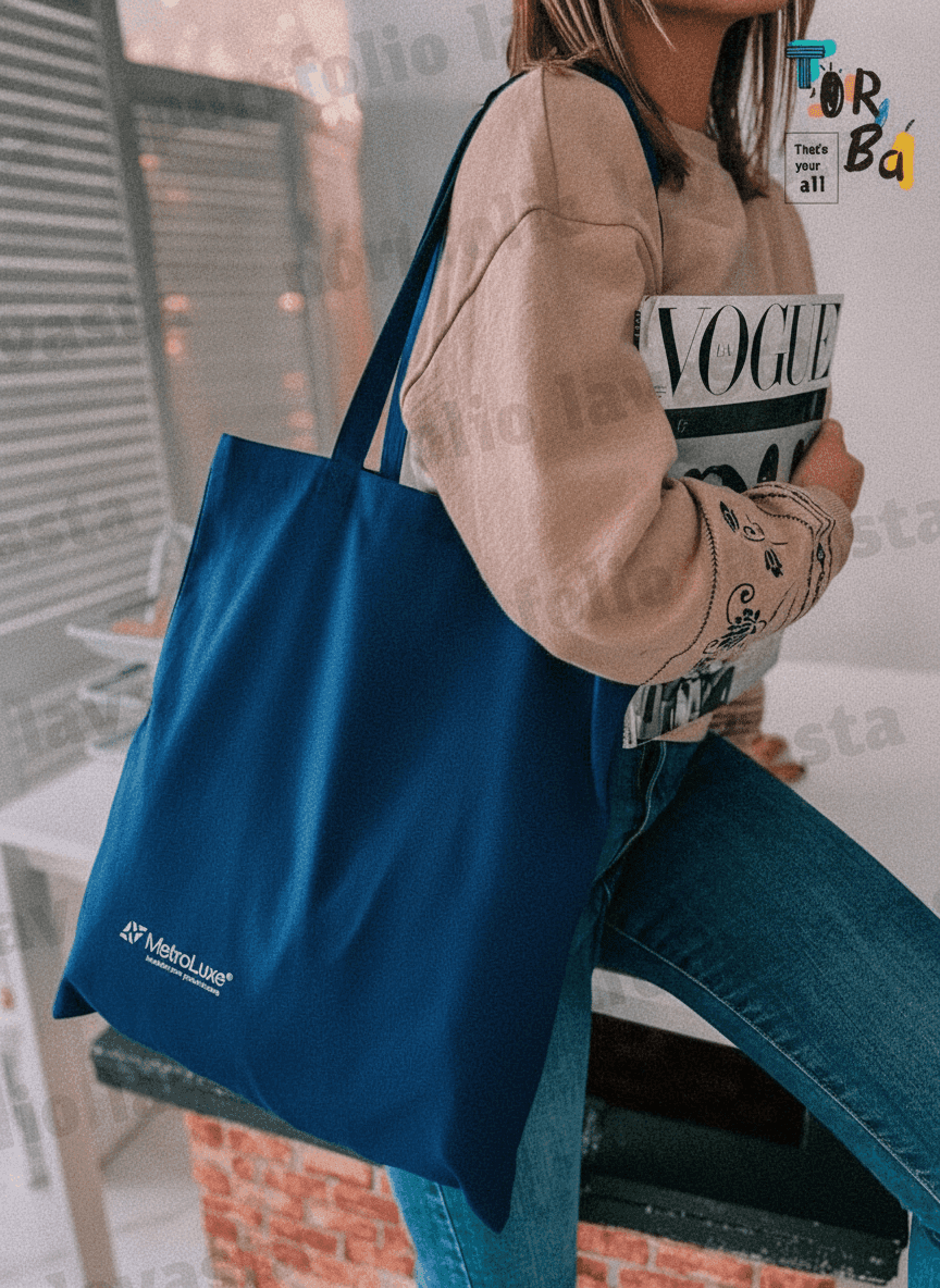 Blue Calico Tote Bag