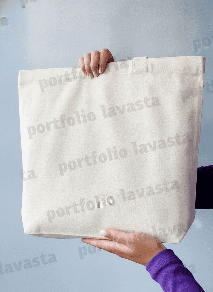 Double-Ply Beach Tote with Contrasting Ribbon