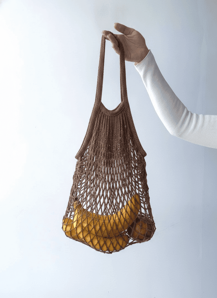 Synthetic Cord Mesh Shopping Bag
