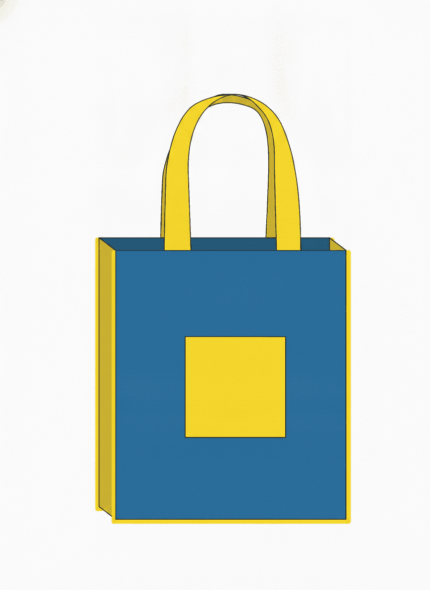 Yellow-Blue Non-Woven Tote with Pocket