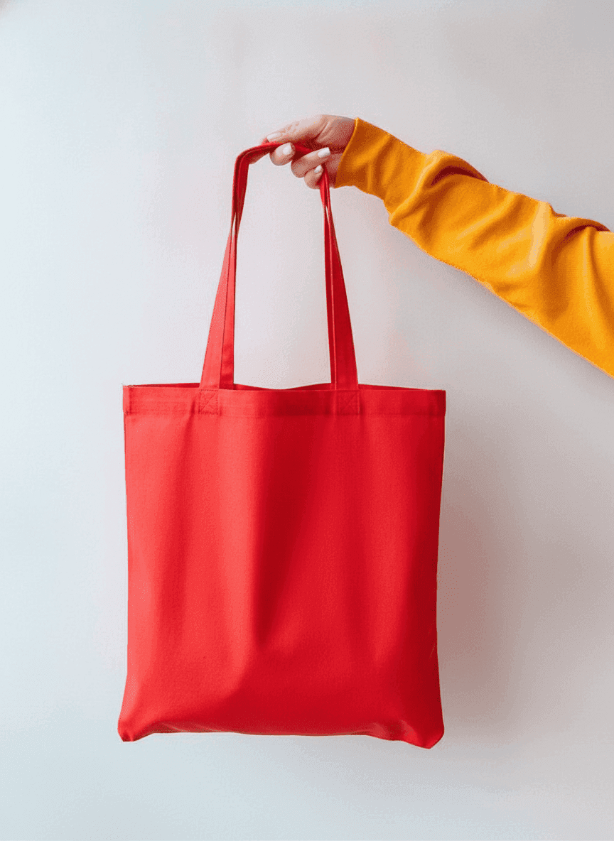 Red Heavy Cotton Tote Bag