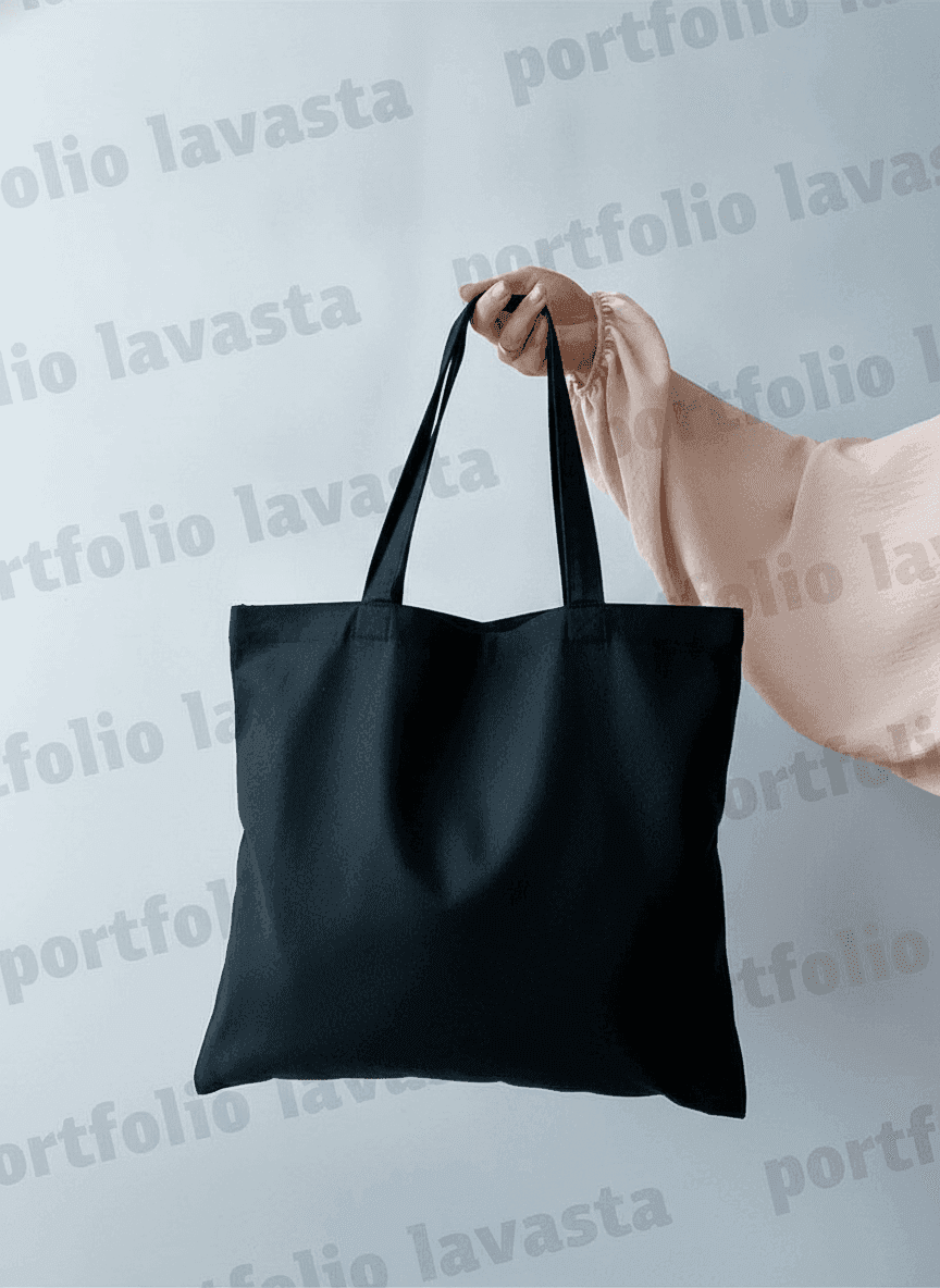 Black Twill Tote Bag
