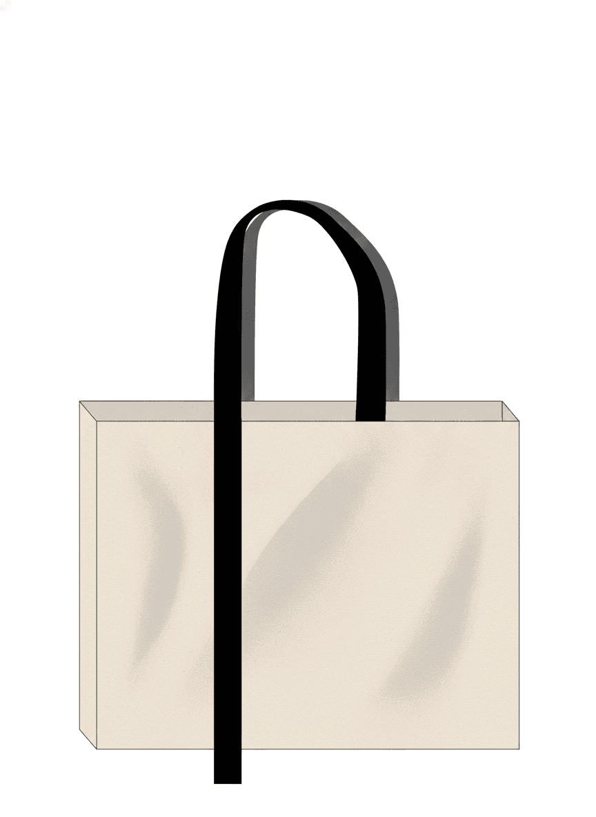 Heavy Cotton Tote Bag with Long Handles