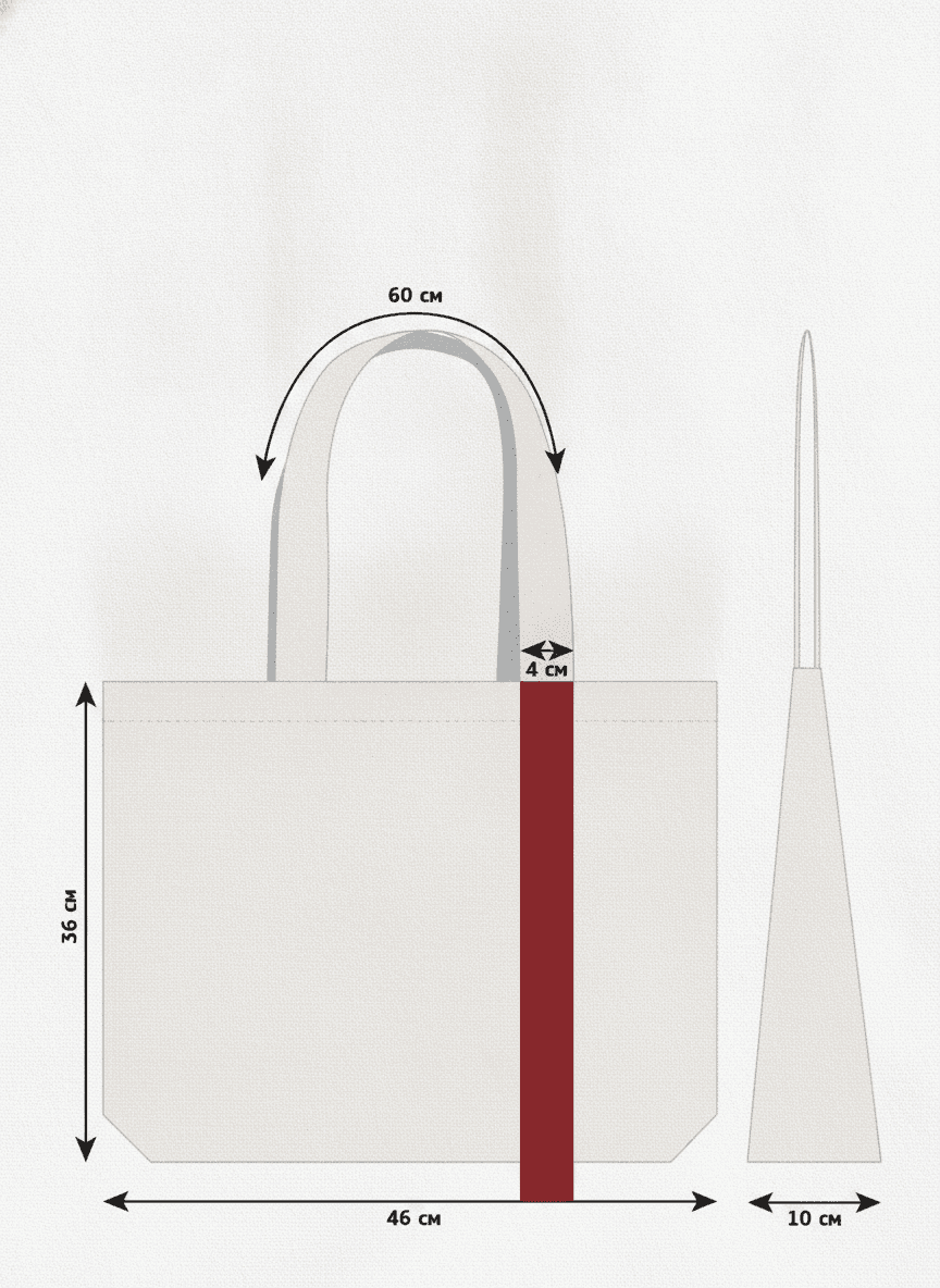 Double-Ply Beach Tote with Contrasting Ribbon
