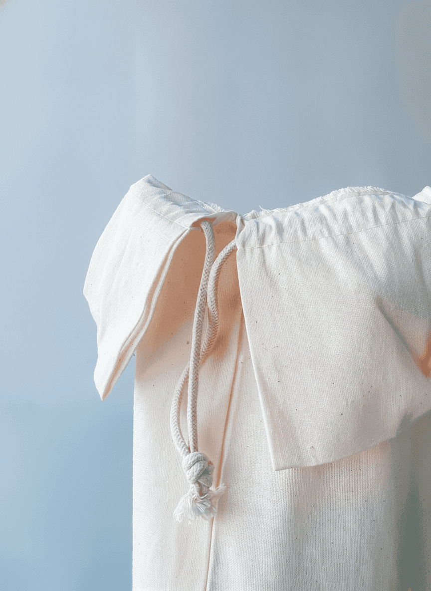 Light Beige Cotton Storage Pouch