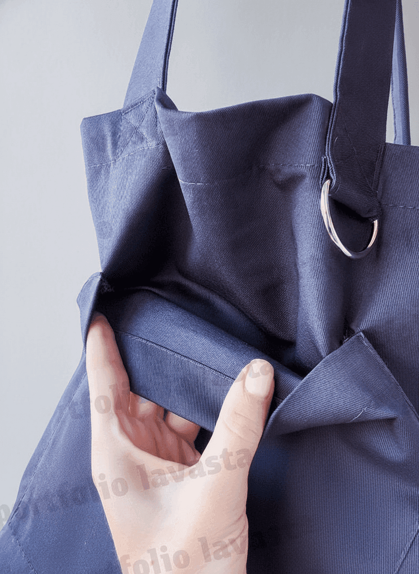 Dark Gray Twill Bag with Pocket & D-Ring