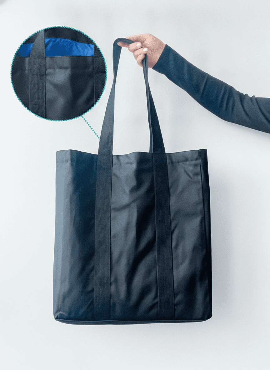 Lined Heavy Cotton Tote with Stitched Handles
