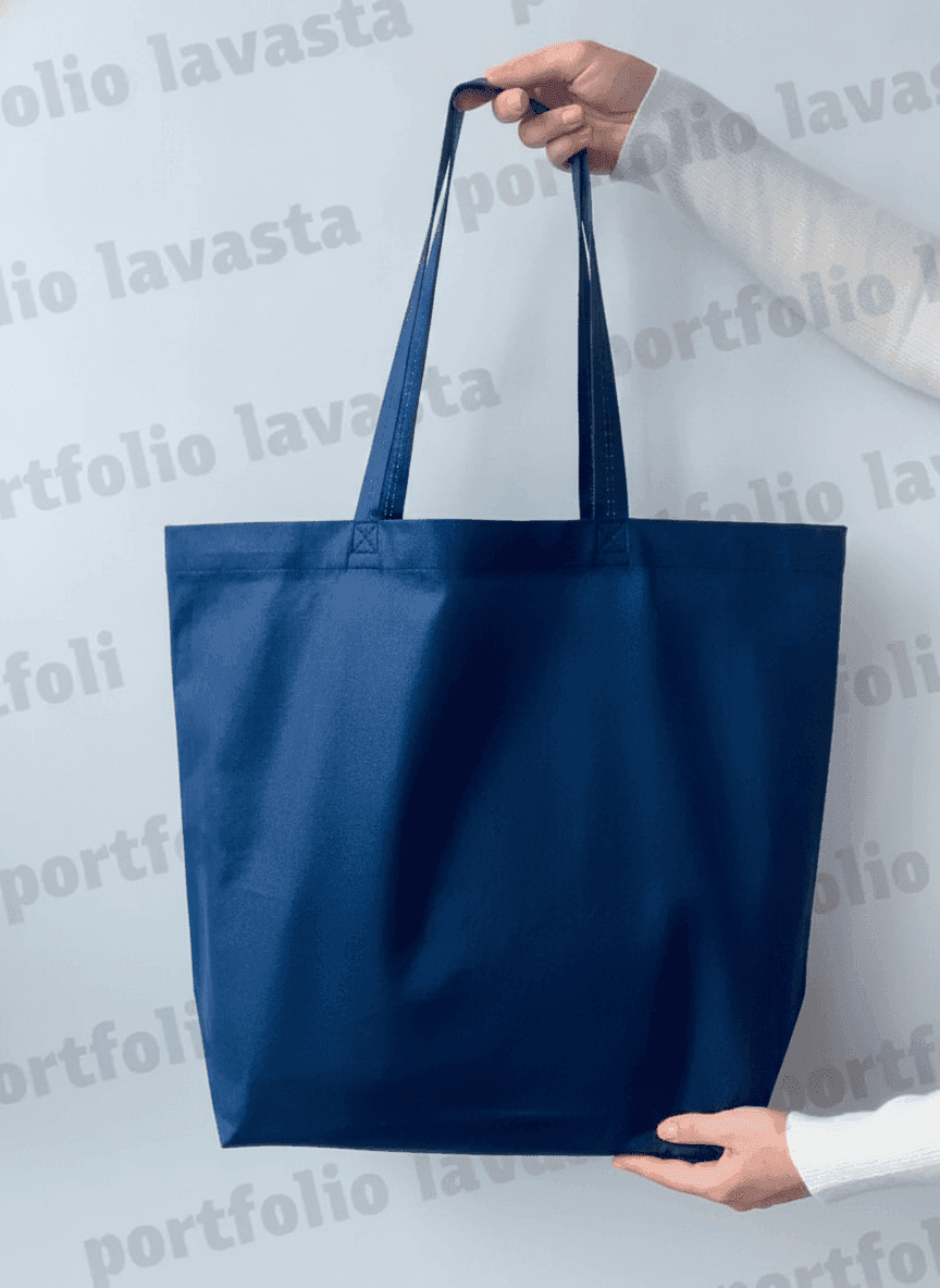 Large Dark Blue Spunbond Tote Bag
