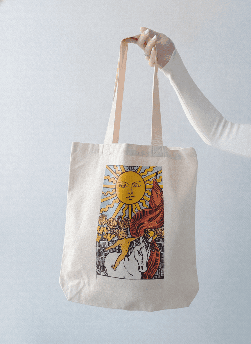 Natural Fabric Tote Bag with Flat Bottom