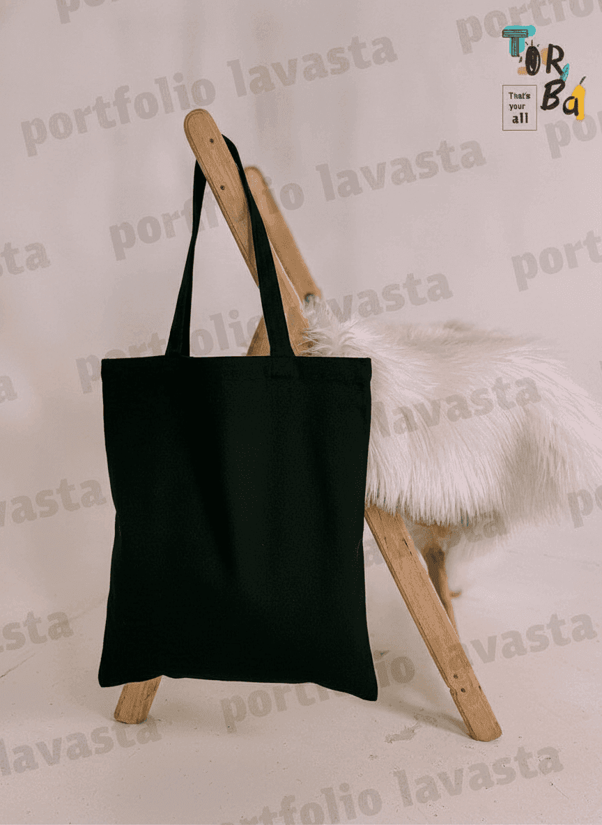 Black Twill Tote Bag