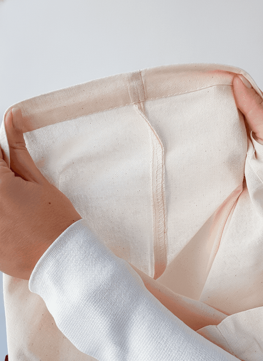 Light Beige Natural Fabric Pouch