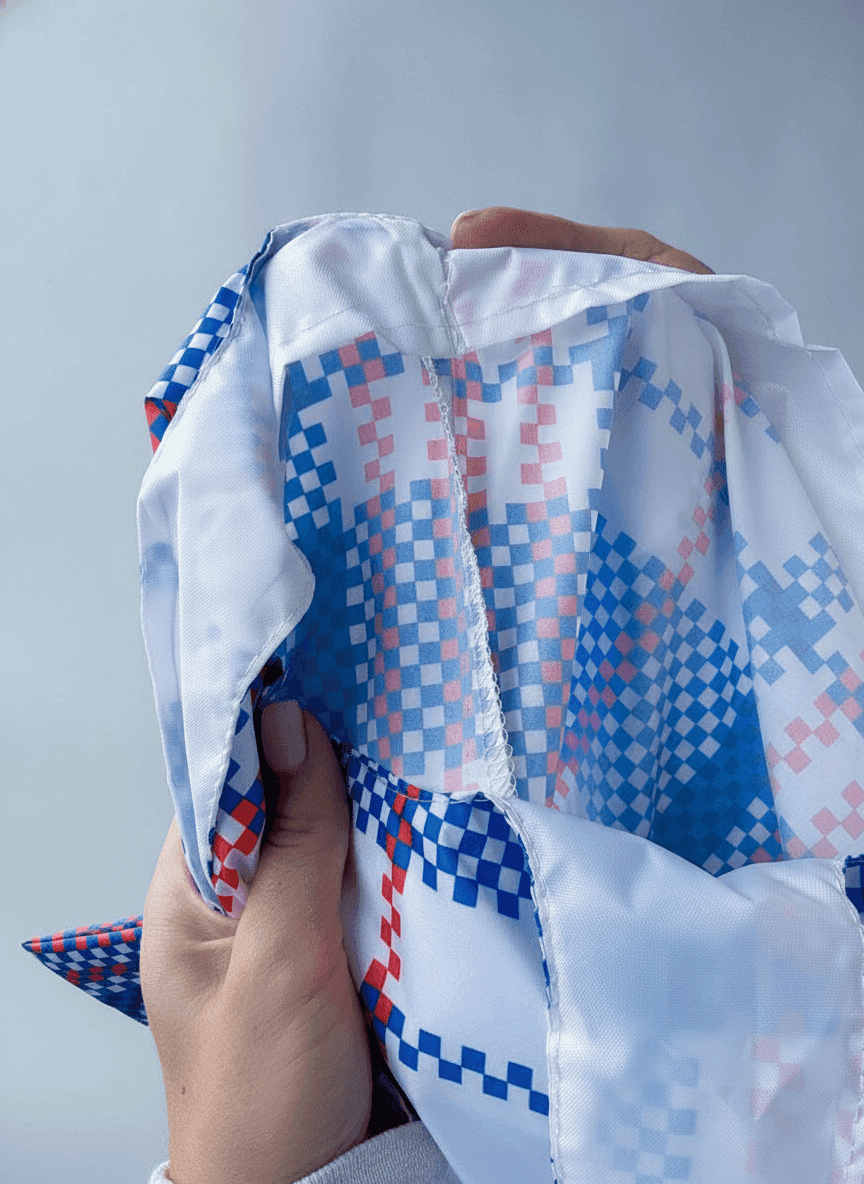 Waterproof Plaid Tote Bag with Wide Handles