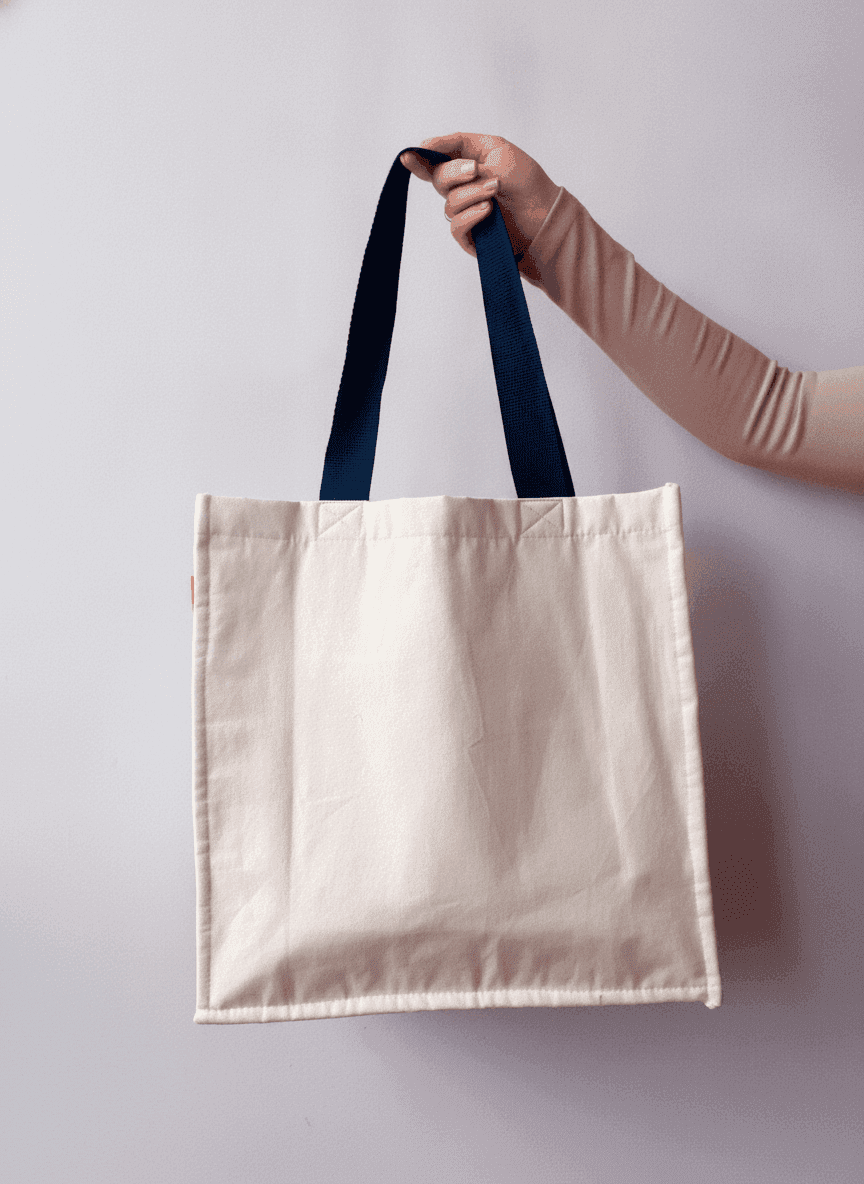 Eco-Material Tote Bag with Pockets & Long Handle