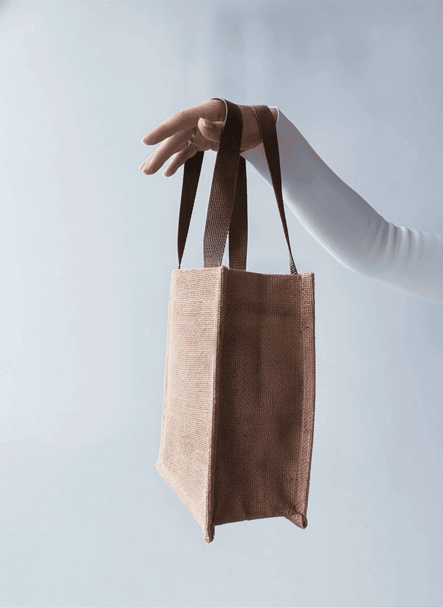 Jute Wine Bottle Tote