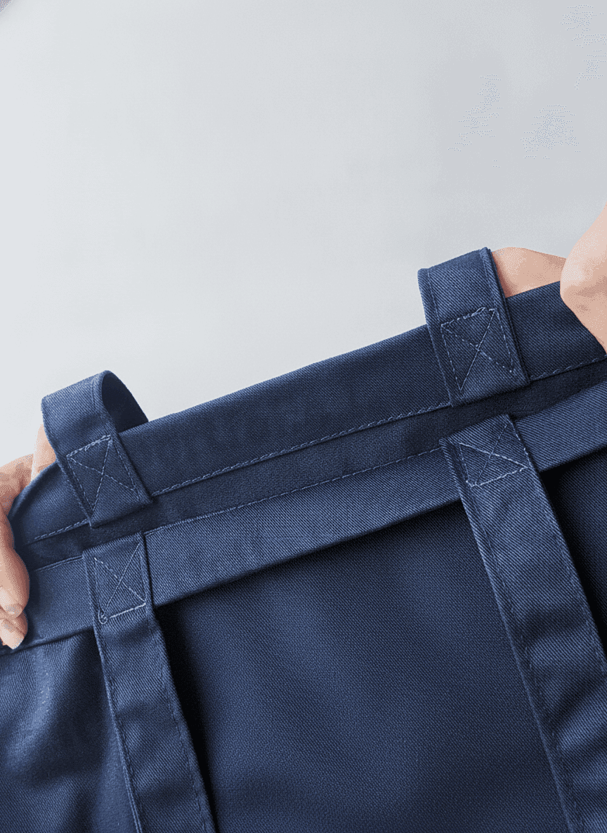 Large Dark Gray Shopping Tote with Flat Bottom