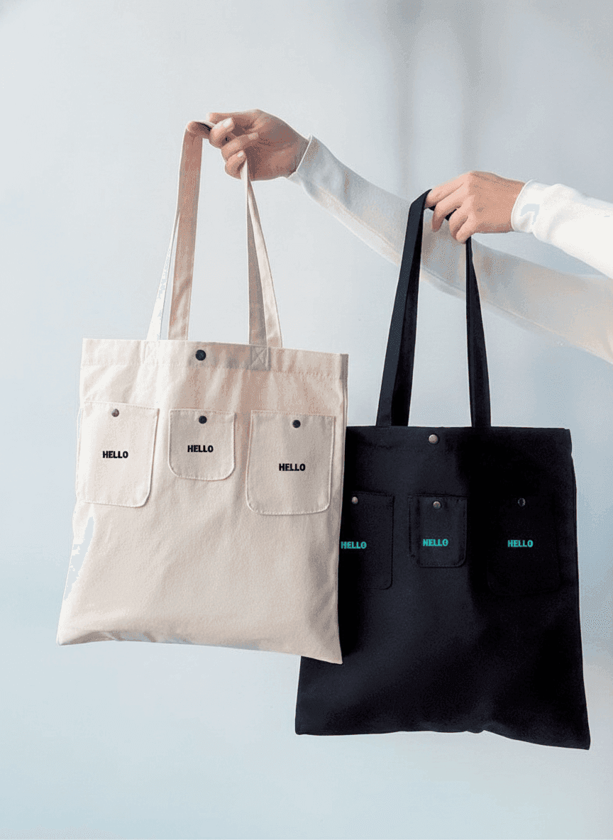 Twill Tote with Pockets