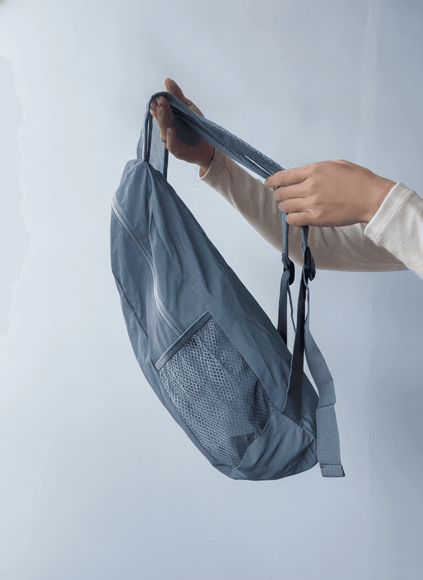 Reflective Fabric Backpack with Mesh Pocket
