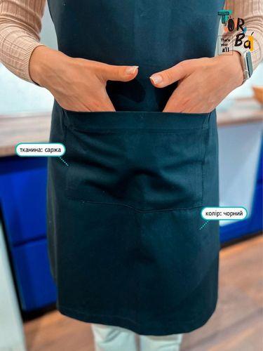 Фартук котоновый из черной саржи без печати