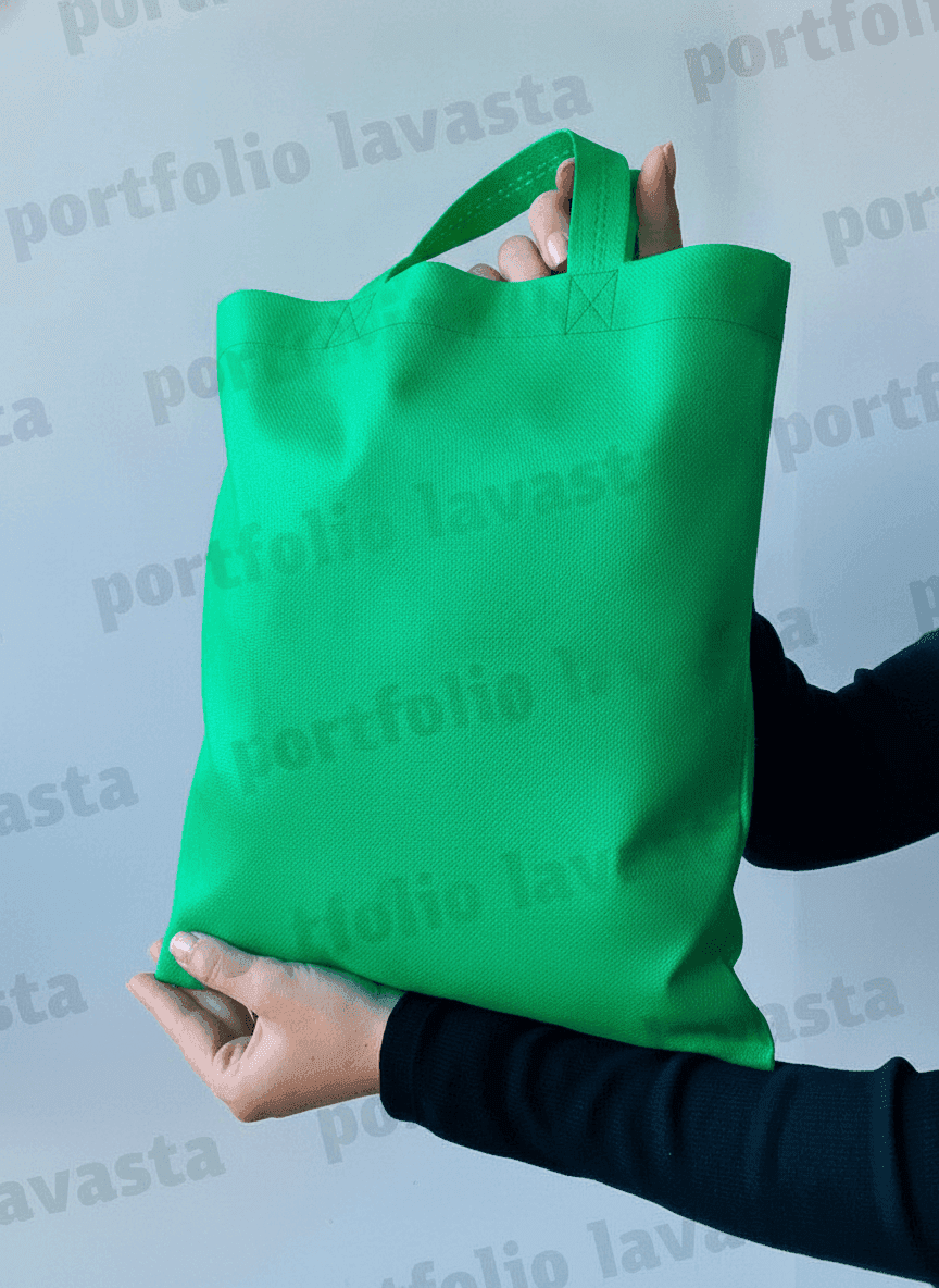 Green spunbond tote bag