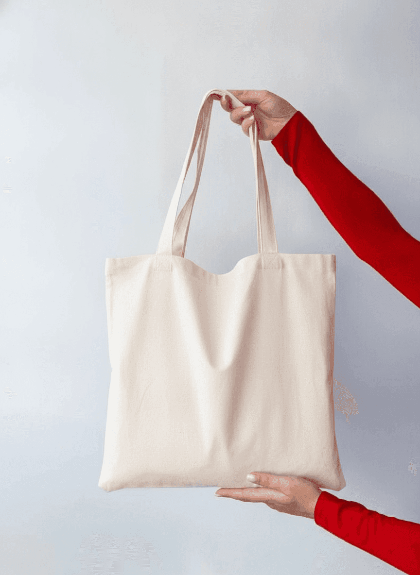 Tote Bag with Built-In Handles & Carabiner Pocket