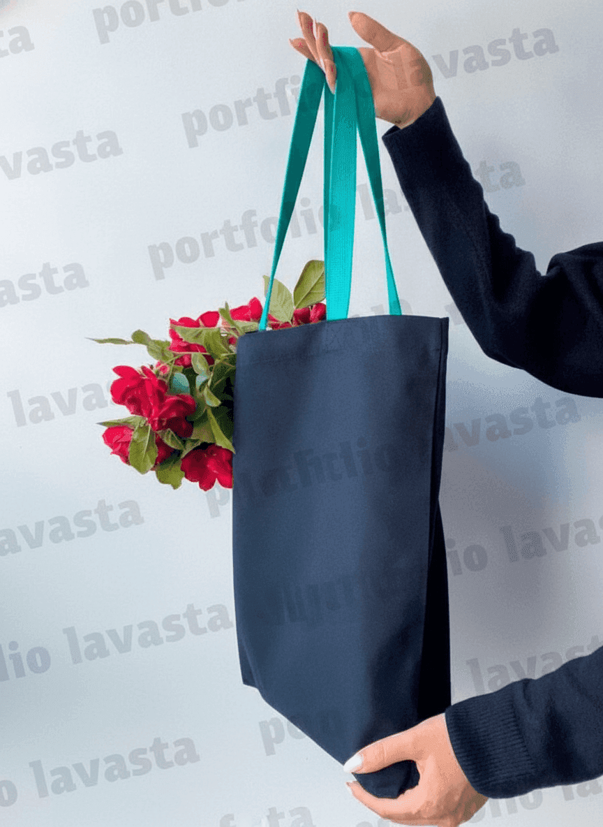 Twill Tote Bag with Snap Closure & Gusset