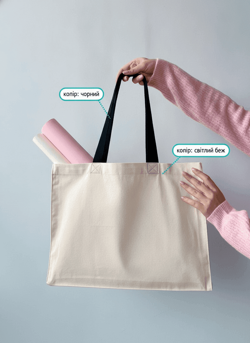 Heavy Cotton Tote Bag with Long Handles