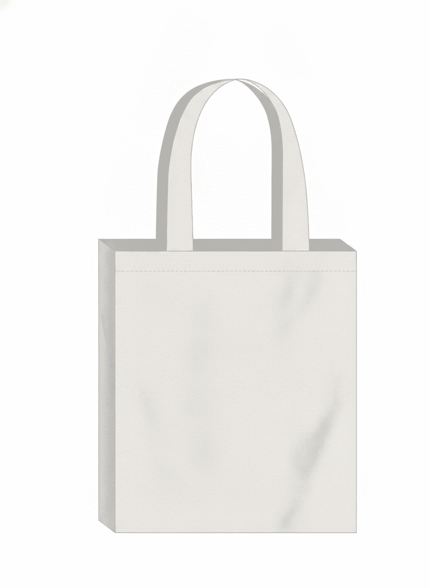Large Midweight Cotton Tote Bag with Flat Bottom